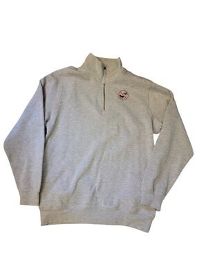 Charles River Apparel Light Gray Quarter-Zip Pullover with Small Chest Emblem